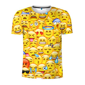 Мужская футболка 3D спортивная с принтом Emoji , 100% полиэстер с улучшенными характеристиками | приталенный силуэт, круглая горловина, широкие плечи, сужается к линии бедра | emoji | смайлы | эмоджи
