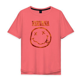 Мужская футболка хлопок Oversize с принтом Nirvana fire , 100% хлопок | свободный крой, круглый ворот, “спинка” длиннее передней части | cobain | kurt | nirvana | кобейн | курт | нирвана | рок