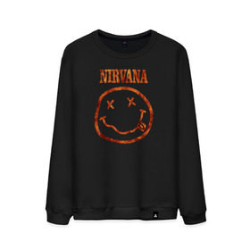 Мужской свитшот хлопок с принтом Nirvana fire , 100% хлопок |  | cobain | kurt | nirvana | кобейн | курт | нирвана | рок