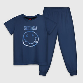 Детская пижама хлопок с принтом Nirvana sky , 100% хлопок |  брюки и футболка прямого кроя, без карманов, на брюках мягкая резинка на поясе и по низу штанин
 | cobain | kurt | nirvana | кобейн | курт | нирвана