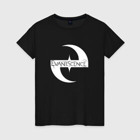 Женская футболка хлопок с принтом Evanescence , 100% хлопок | прямой крой, круглый вырез горловины, длина до линии бедер, слегка спущенное плечо | Тематика изображения на принте: evanescence | эванесенс