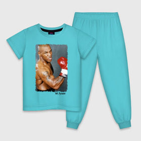 Детская пижама хлопок с принтом Майк Тайсон (Mike Tyson) , 100% хлопок |  брюки и футболка прямого кроя, без карманов, на брюках мягкая резинка на поясе и по низу штанин
 | майк тайсон