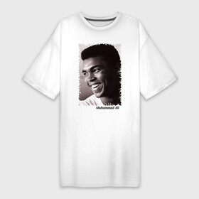 Платье-футболка хлопок с принтом Мухаммед Али (Muhammad Ali) ,  |  | мухаммед али