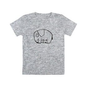 Детская футболка хлопок с принтом самодостаточный слоник , 100% хлопок | круглый вырез горловины, полуприлегающий силуэт, длина до линии бедер | слон