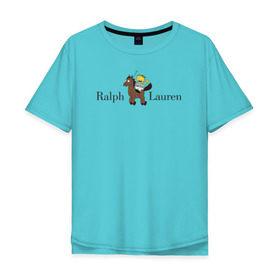 Мужская футболка хлопок Oversize с принтом Ralph Wiggum Lauren , 100% хлопок | свободный крой, круглый ворот, “спинка” длиннее передней части | Тематика изображения на принте: 