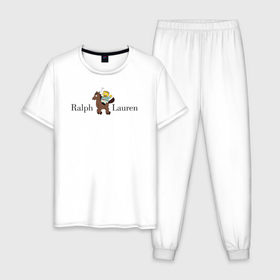 Мужская пижама хлопок с принтом Ralph Wiggum Lauren , 100% хлопок | брюки и футболка прямого кроя, без карманов, на брюках мягкая резинка на поясе и по низу штанин
 | Тематика изображения на принте: 