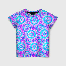 Детская футболка 3D с принтом Tie dye , 100% гипоаллергенный полиэфир | прямой крой, круглый вырез горловины, длина до линии бедер, чуть спущенное плечо, ткань немного тянется | tie dye