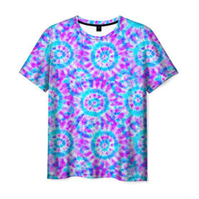 Мужская футболка 3D с принтом Tie dye , 100% полиэфир | прямой крой, круглый вырез горловины, длина до линии бедер | Тематика изображения на принте: tie dye