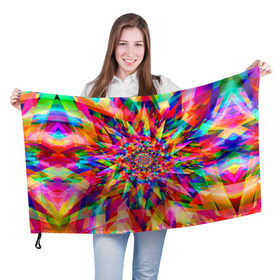 Флаг 3D с принтом Tie dye , 100% полиэстер | плотность ткани — 95 г/м2, размер — 67 х 109 см. Принт наносится с одной стороны | орнамент | узор