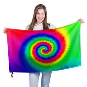 Флаг 3D с принтом Tie dye , 100% полиэстер | плотность ткани — 95 г/м2, размер — 67 х 109 см. Принт наносится с одной стороны | tie dye