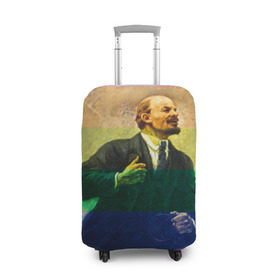 Чехол для чемодана 3D с принтом Радужный Ленин , 86% полиэфир, 14% спандекс | двустороннее нанесение принта, прорези для ручек и колес | lenin | гомо | ильич | ленин | радуга | ретро | ссср | товарищ