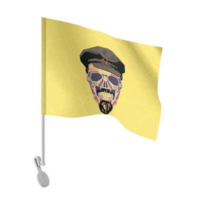 Флаг для автомобиля с принтом Полигональный череп Ленина , 100% полиэстер | Размер: 30*21 см | lenin | ильич | ленин | полигональный череп | ретро | ссср | товарищ | череп
