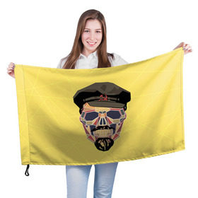 Флаг 3D с принтом Полигональный череп Ленина , 100% полиэстер | плотность ткани — 95 г/м2, размер — 67 х 109 см. Принт наносится с одной стороны | lenin | ильич | ленин | полигональный череп | ретро | ссср | товарищ | череп