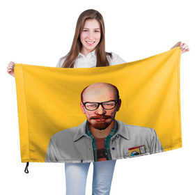 Флаг 3D с принтом Ленин хипстер , 100% полиэстер | плотность ткани — 95 г/м2, размер — 67 х 109 см. Принт наносится с одной стороны | lenin | ильич | ленин | ретро | ссср | товарищ | хипстер