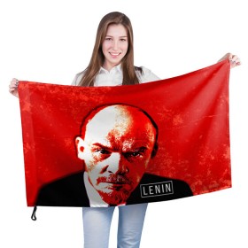 Флаг 3D с принтом Ленин , 100% полиэстер | плотность ткани — 95 г/м2, размер — 67 х 109 см. Принт наносится с одной стороны | lenin | ильич | ленин | ретро | ссср | товарищ