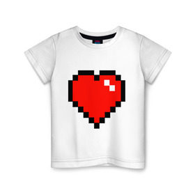 Детская футболка хлопок с принтом Minecraft сердце , 100% хлопок | круглый вырез горловины, полуприлегающий силуэт, длина до линии бедер | minecraft | minecraft сердцесердце | игра | майнкрафт.