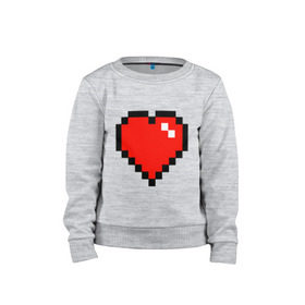 Детский свитшот хлопок с принтом Minecraft сердце , 100% хлопок | круглый вырез горловины, эластичные манжеты, пояс и воротник | minecraft | minecraft сердцесердце | игра | майнкрафт.