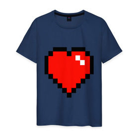 Мужская футболка хлопок с принтом Minecraft сердце , 100% хлопок | прямой крой, круглый вырез горловины, длина до линии бедер, слегка спущенное плечо. | Тематика изображения на принте: minecraft | minecraft сердцесердце | игра | майнкрафт.