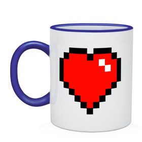 Кружка двухцветная с принтом Minecraft сердце , керамика | объем — 330 мл, диаметр — 80 мм. Цветная ручка и кайма сверху, в некоторых цветах — вся внутренняя часть | minecraft | minecraft сердцесердце | игра | майнкрафт.