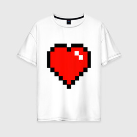 Женская футболка хлопок Oversize с принтом Minecraft сердце , 100% хлопок | свободный крой, круглый ворот, спущенный рукав, длина до линии бедер
 | minecraft | minecraft сердцесердце | игра | майнкрафт.