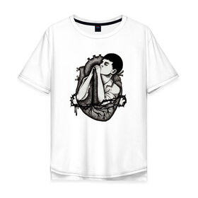 Мужская футболка хлопок Oversize с принтом Ian Curtis (Joy Division) , 100% хлопок | свободный крой, круглый ворот, “спинка” длиннее передней части | Тематика изображения на принте: 