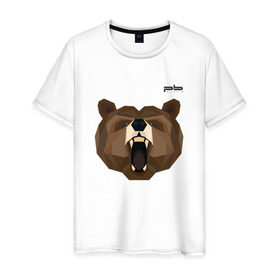 Мужская футболка хлопок с принтом Медведь Plan B №1 (черный) , 100% хлопок | прямой крой, круглый вырез горловины, длина до линии бедер, слегка спущенное плечо. | 
