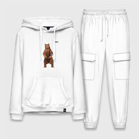 Мужской костюм хлопок с толстовкой с принтом Медведь Plan B №2 (чёрный) ,  |  | Тематика изображения на принте: planb | кальян | медведь | на макете изображен бурый медведь с кальяном | планб