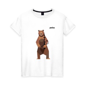 Женская футболка хлопок с принтом Медведь Plan B №2 (чёрный) , 100% хлопок | прямой крой, круглый вырез горловины, длина до линии бедер, слегка спущенное плечо | planb | кальян | медведь | на макете изображен бурый медведь с кальяном | планб