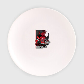 Тарелка с принтом New Jersey Devils , фарфор | диаметр - 210 мм
диаметр для нанесения принта - 120 мм | Тематика изображения на принте: new jersey devils | nhl | спорт | хоккей