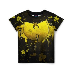 Детская футболка 3D с принтом Wu-Tang Clan , 100% гипоаллергенный полиэфир | прямой крой, круглый вырез горловины, длина до линии бедер, чуть спущенное плечо, ткань немного тянется | Тематика изображения на принте: хип хоп