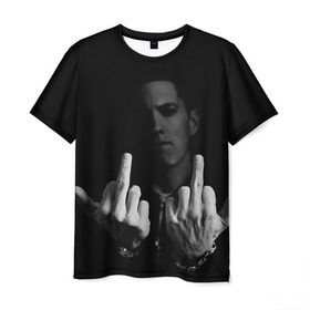 Мужская футболка 3D с принтом Eminem , 100% полиэфир | прямой крой, круглый вырез горловины, длина до линии бедер | eminem | music | rap | музыка | реп | эминем