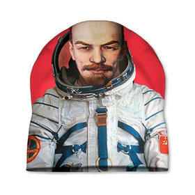 Шапка 3D с принтом Ленин космонавт , 100% полиэстер | универсальный размер, печать по всей поверхности изделия | Тематика изображения на принте: lenin | ильич | космонавт | космос | ленин | ретро | ссср | товарищ