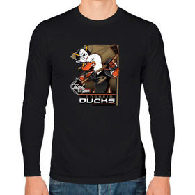 Мужской лонгслив хлопок с принтом Anaheim Ducks , 100% хлопок |  | Тематика изображения на принте: anaheim ducks | nhl | спорт | хоккей