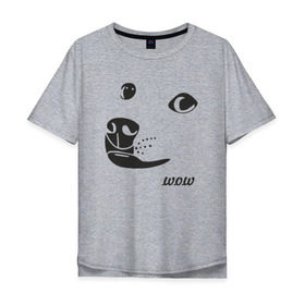 Мужская футболка хлопок Oversize с принтом doge wow , 100% хлопок | свободный крой, круглый ворот, “спинка” длиннее передней части | doge wow собака воу вау дог