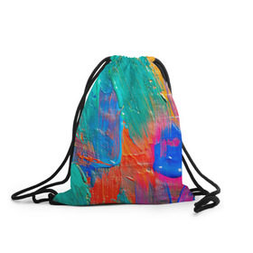 Рюкзак-мешок 3D с принтом Абстракция красок , 100% полиэстер | плотность ткани — 200 г/м2, размер — 35 х 45 см; лямки — толстые шнурки, застежка на шнуровке, без карманов и подкладки | мазки | масло | яркий
