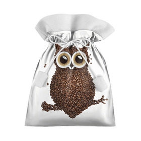 Подарочный 3D мешок с принтом Сова из кофе , 100% полиэстер | Размер: 29*39 см | Тематика изображения на принте: 