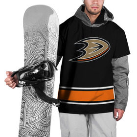 Накидка на куртку 3D с принтом Anaheim Ducks Selanne , 100% полиэстер |  | Тематика изображения на принте: anaheim ducks selanne | nhl | спорт | хоккей