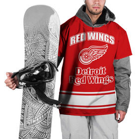 Накидка на куртку 3D с принтом Detroit red wings , 100% полиэстер |  | detroit red wings | nhl | спорт | хоккей