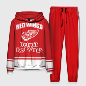 Мужской костюм 3D (с толстовкой) с принтом Detroit red wings ,  |  | Тематика изображения на принте: detroit red wings | nhl | спорт | хоккей