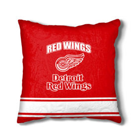 Подушка 3D с принтом Detroit red wings , наволочка – 100% полиэстер, наполнитель – холлофайбер (легкий наполнитель, не вызывает аллергию). | состоит из подушки и наволочки. Наволочка на молнии, легко снимается для стирки | detroit red wings | nhl | спорт | хоккей