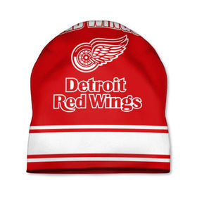 Шапка 3D с принтом Detroit red wings , 100% полиэстер | универсальный размер, печать по всей поверхности изделия | detroit red wings | nhl | спорт | хоккей