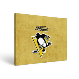 Холст прямоугольный с принтом Pittsburgh Pinguins , 100% ПВХ |  | nhl | pittsburgh pinguins | спорт | хоккей