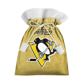 Подарочный 3D мешок с принтом Pittsburgh Pinguins , 100% полиэстер | Размер: 29*39 см | nhl | pittsburgh pinguins | спорт | хоккей