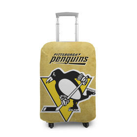 Чехол для чемодана 3D с принтом Pittsburgh Pinguins , 86% полиэфир, 14% спандекс | двустороннее нанесение принта, прорези для ручек и колес | nhl | pittsburgh pinguins | спорт | хоккей