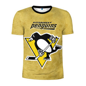 Мужская футболка 3D спортивная с принтом Pittsburgh Pinguins , 100% полиэстер с улучшенными характеристиками | приталенный силуэт, круглая горловина, широкие плечи, сужается к линии бедра | nhl | pittsburgh pinguins | спорт | хоккей