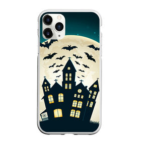 Чехол для iPhone 11 Pro Max матовый с принтом Хэллоуин. Замок , Силикон |  | Тематика изображения на принте: halloween | замок | праздник | тыква | хэллоуин