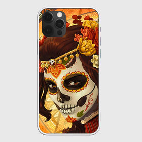 Чехол для iPhone 12 Pro Max с принтом Девушка Сахарный череп , Силикон |  | halloween | девушка | праздник | сахарный череп | тыква | хэллоуин | череп
