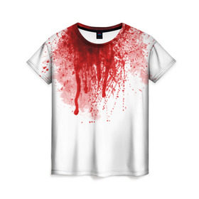 Женская футболка 3D с принтом Кровь , 100% полиэфир ( синтетическое хлопкоподобное полотно) | прямой крой, круглый вырез горловины, длина до линии бедер | halloween | без головы | кровь | праздник | тыква | хэллоуин
