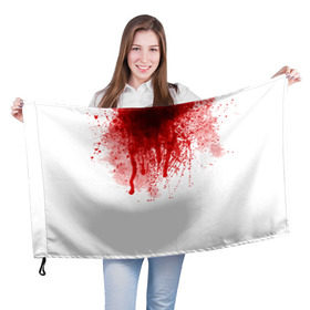 Флаг 3D с принтом Кровь , 100% полиэстер | плотность ткани — 95 г/м2, размер — 67 х 109 см. Принт наносится с одной стороны | halloween | без головы | кровь | праздник | тыква | хэллоуин