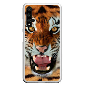 Чехол для Honor 20 с принтом Тигр , Силикон | Область печати: задняя сторона чехла, без боковых панелей | животные | зубы | кошка | тигр